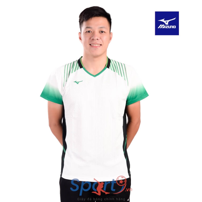 MIZUNO ÁO T-SHIRT CẦU LÔNG MIZUNO TRẮNG XANH